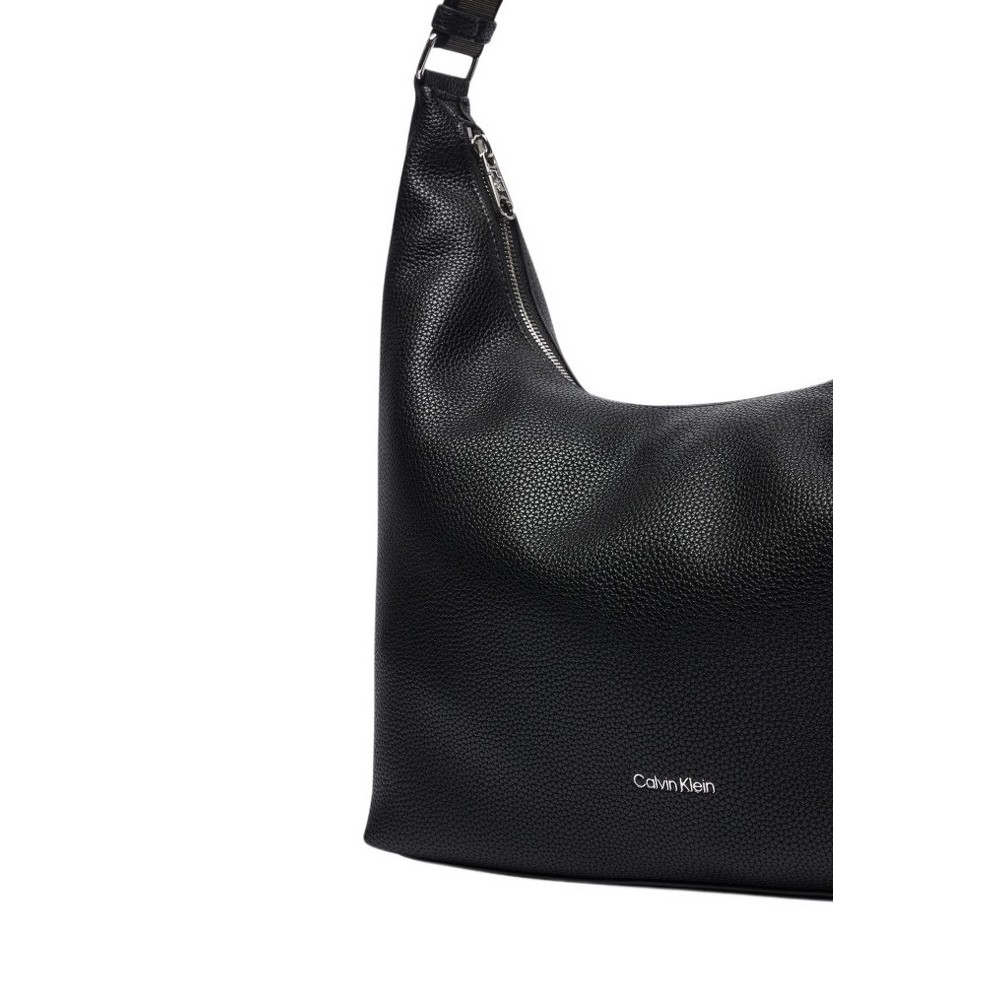 CALVIN KLEIN WEBBING STRAP MD SHOULDER BAG ΤΣΑΝΤΑ ΓΥΝΑΙΚΕΙΑ BLACK