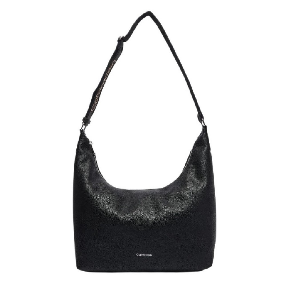 CALVIN KLEIN WEBBING STRAP MD SHOULDER BAG ΤΣΑΝΤΑ ΓΥΝΑΙΚΕΙΑ BLACK
