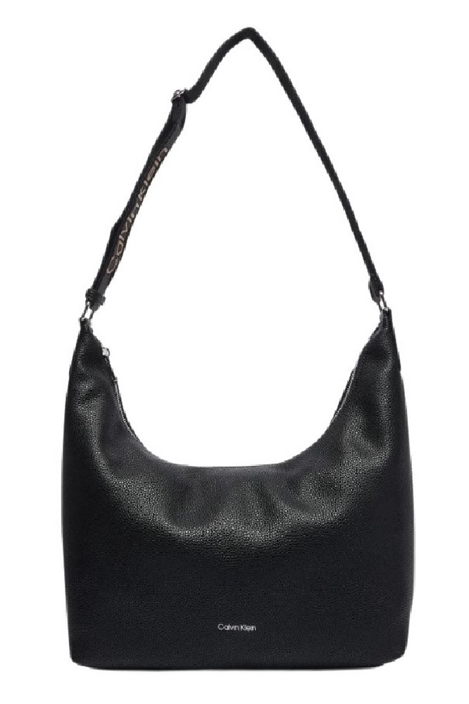 CALVIN KLEIN WEBBING STRAP MD SHOULDER BAG ΤΣΑΝΤΑ ΓΥΝΑΙΚΕΙΑ BLACK