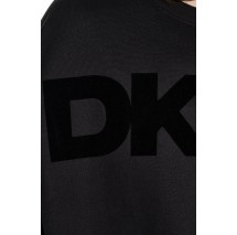 DKNY FLOCKED VARSITY LOGO SWEATSHIRT ΜΠΛΟΥΖΑ ΦΟΥΤΕΡ ΓΥΝΑΙΚΕΙΑ BLACK