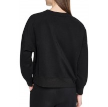 DKNY FLOCKED VARSITY LOGO SWEATSHIRT ΜΠΛΟΥΖΑ ΦΟΥΤΕΡ ΓΥΝΑΙΚΕΙΑ BLACK