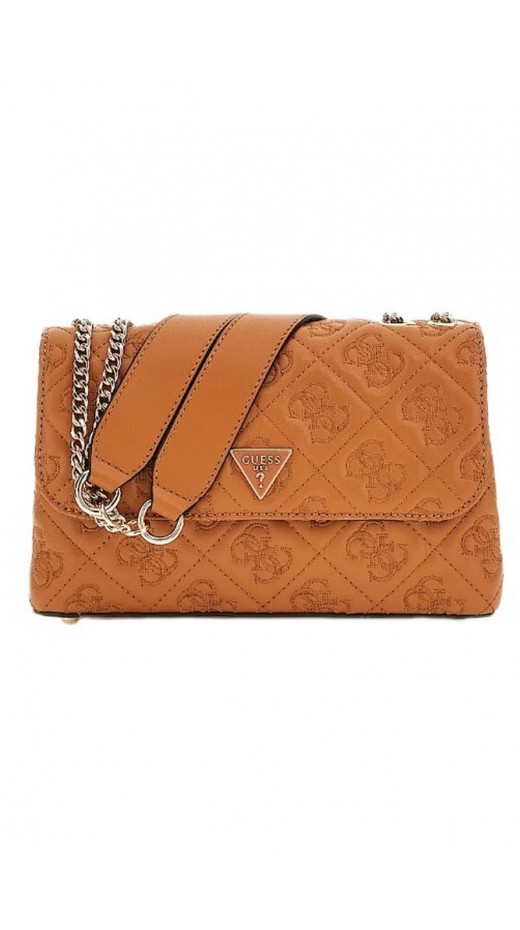 GUESS ADELASIA CNVRTBLE XBODY FLAP ΤΣΑΝΤΑ ΓΥΝΑΙΚΕΙΑ CARAMEL
