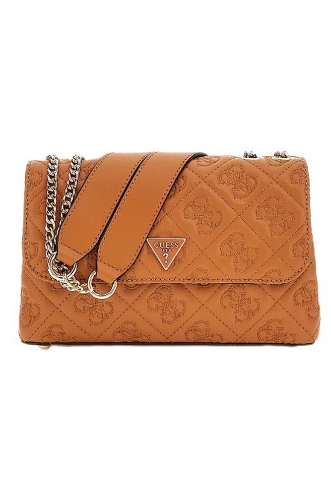 GUESS ADELASIA CNVRTBLE XBODY FLAP ΤΣΑΝΤΑ ΓΥΝΑΙΚΕΙΑ CARAMEL