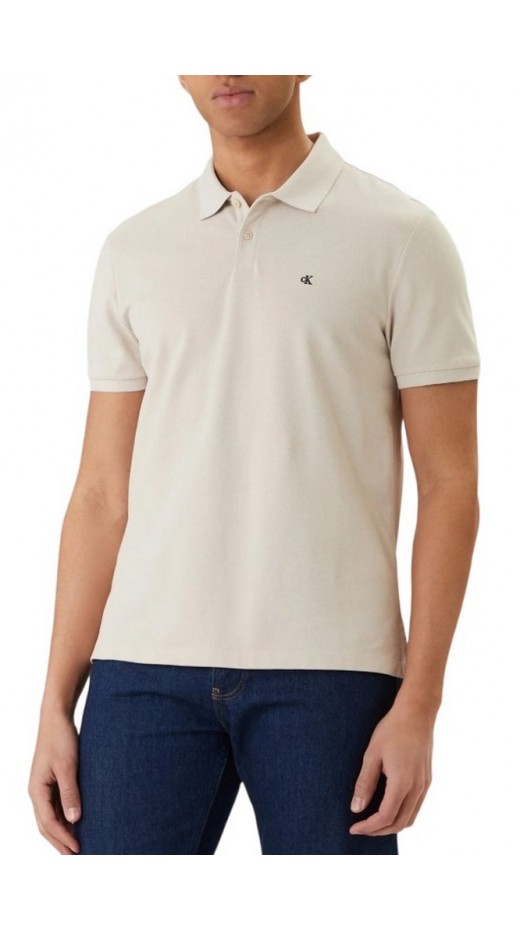 CALVIN KLEIN JEANS CASUAL PIQUE CLASSIC POLO T-SHIRT ΜΠΛΟΥΖΑ ΑΝΔΡΙΚΗ BEIGE