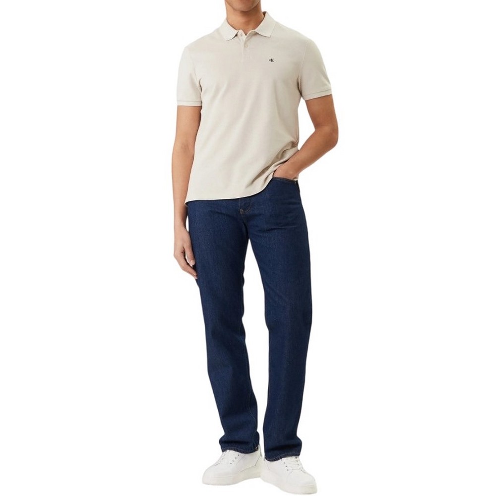 CALVIN KLEIN JEANS CASUAL PIQUE CLASSIC POLO T-SHIRT ΜΠΛΟΥΖΑ ΑΝΔΡΙΚΗ BEIGE