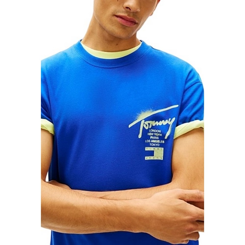 TOMMY JEANS REG CITY SIGN EXT T-SHIRT ΜΠΛΟΥΖΑ ΑΝΔΡΙΚΗ BLUE