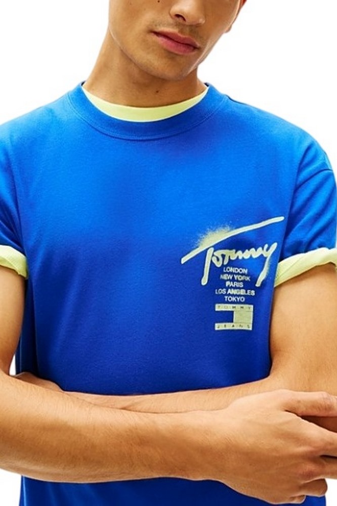 TOMMY JEANS REG CITY SIGN EXT T-SHIRT ΜΠΛΟΥΖΑ ΑΝΔΡΙΚΗ BLUE