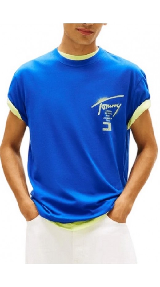 TOMMY JEANS REG CITY SIGN EXT T-SHIRT ΜΠΛΟΥΖΑ ΑΝΔΡΙΚΗ BLUE