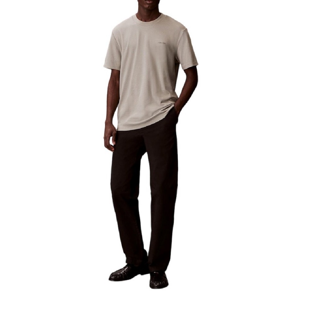 CALVIN KLEIN TECH INTERLOCK CREWNK TEE T-SHIRT ΜΠΛΟΥΖΑ ΑΝΔΡΙΚΗ KHAKI