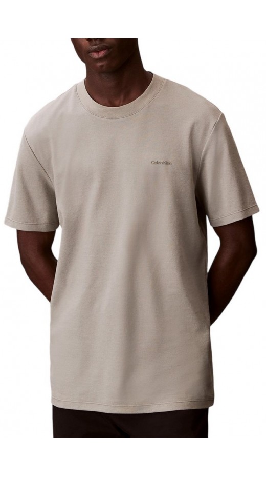 CALVIN KLEIN TECH INTERLOCK CREWNK TEE T-SHIRT ΜΠΛΟΥΖΑ ΑΝΔΡΙΚΗ KHAKI