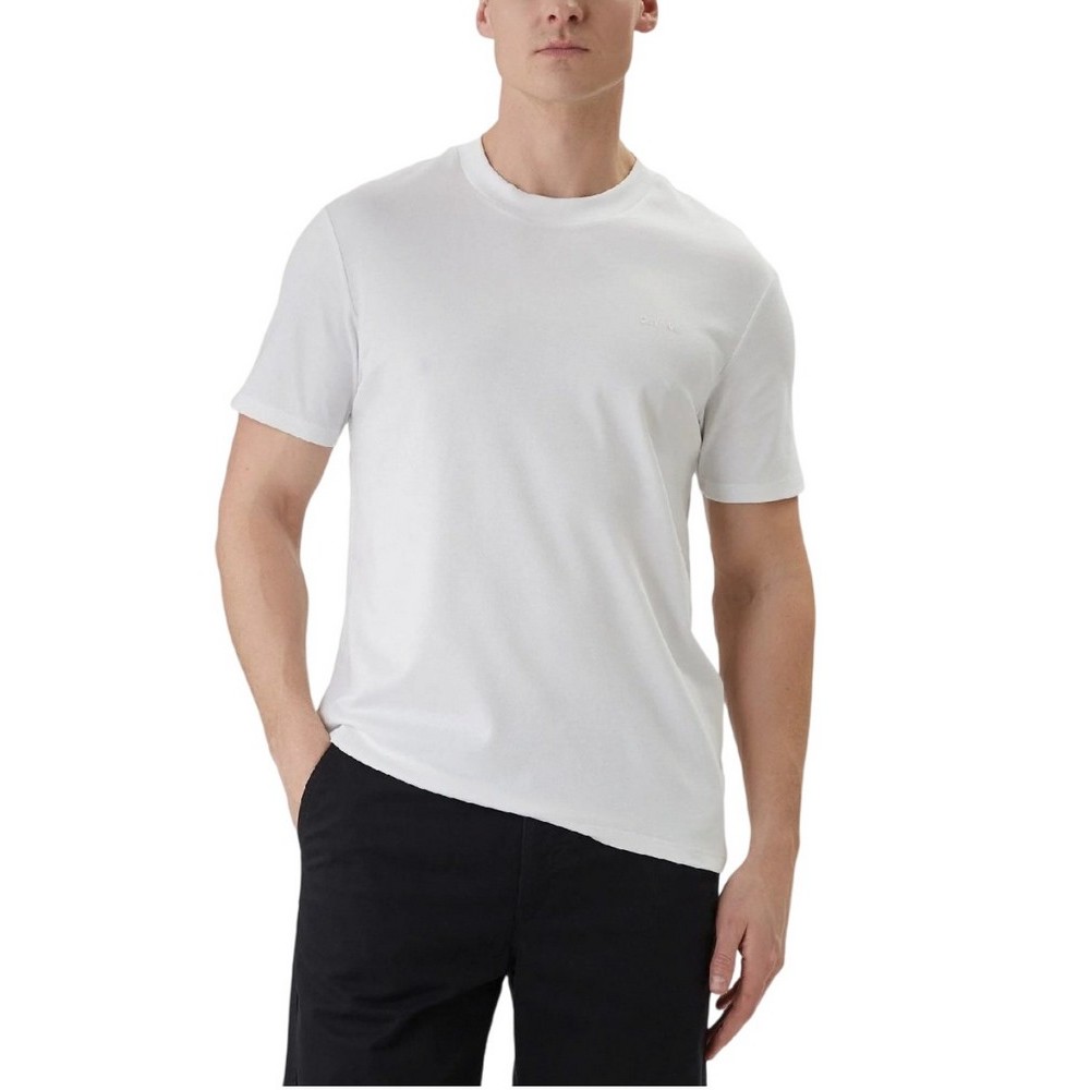 CALVIN KLEIN TECH INTERLOCK CREWNK TEE T-SHIRT ΜΠΛΟΥΖΑ ΑΝΔΡΙΚΗ BRIGHT WHITE