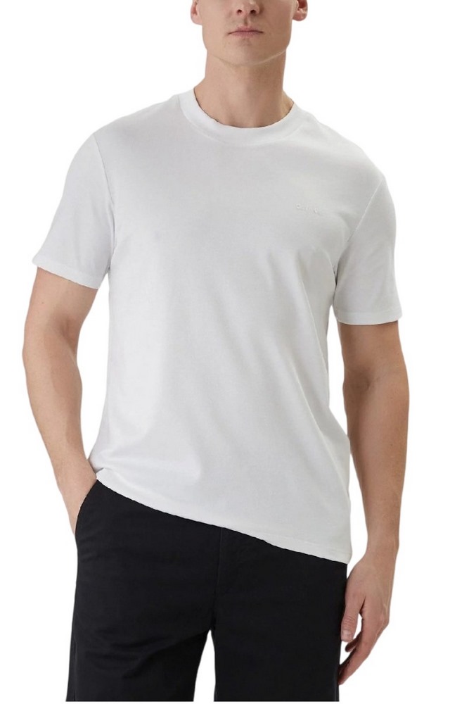 CALVIN KLEIN TECH INTERLOCK CREWNK TEE T-SHIRT ΜΠΛΟΥΖΑ ΑΝΔΡΙΚΗ BRIGHT WHITE