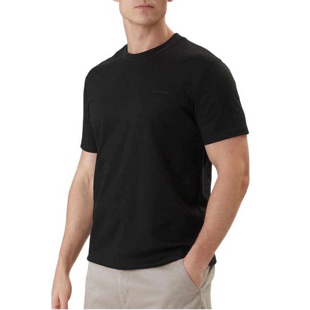 CALVIN KLEIN TECH INTERLOCK CREWNK TEE T-SHIRT ΜΠΛΟΥΖΑ ΑΝΔΡΙΚΗ BLACK