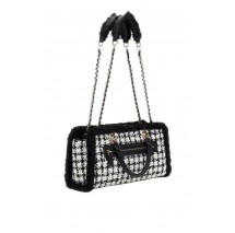 GUESS CRISTI SHOULDER SATCHEL ΤΣΑΝΤΑ ΓΥΝΑΙΚΕΙΑ BLACK/WHITE