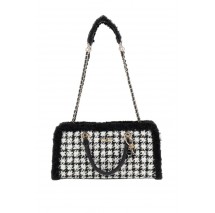 GUESS CRISTI SHOULDER SATCHEL ΤΣΑΝΤΑ ΓΥΝΑΙΚΕΙΑ BLACK/WHITE