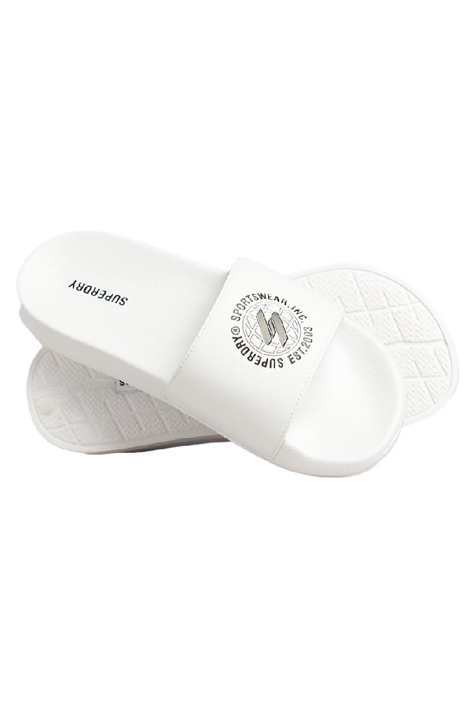 ΠΑΝΤΟΦΛΑ CODE PRINTED POOL SLIDE  ΑΝΔΡΙΚΗ SUPERDRY WHITE