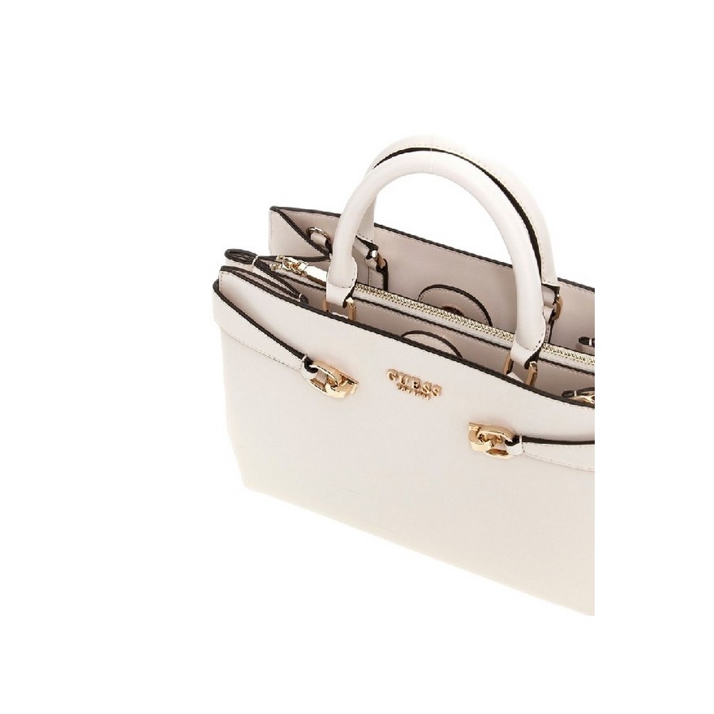 GUESS LORELEI GIRLFRIEND SATCHEL ΤΣΑΝΤΑ ΓΥΝΑΙΚΕΙΑ BONE