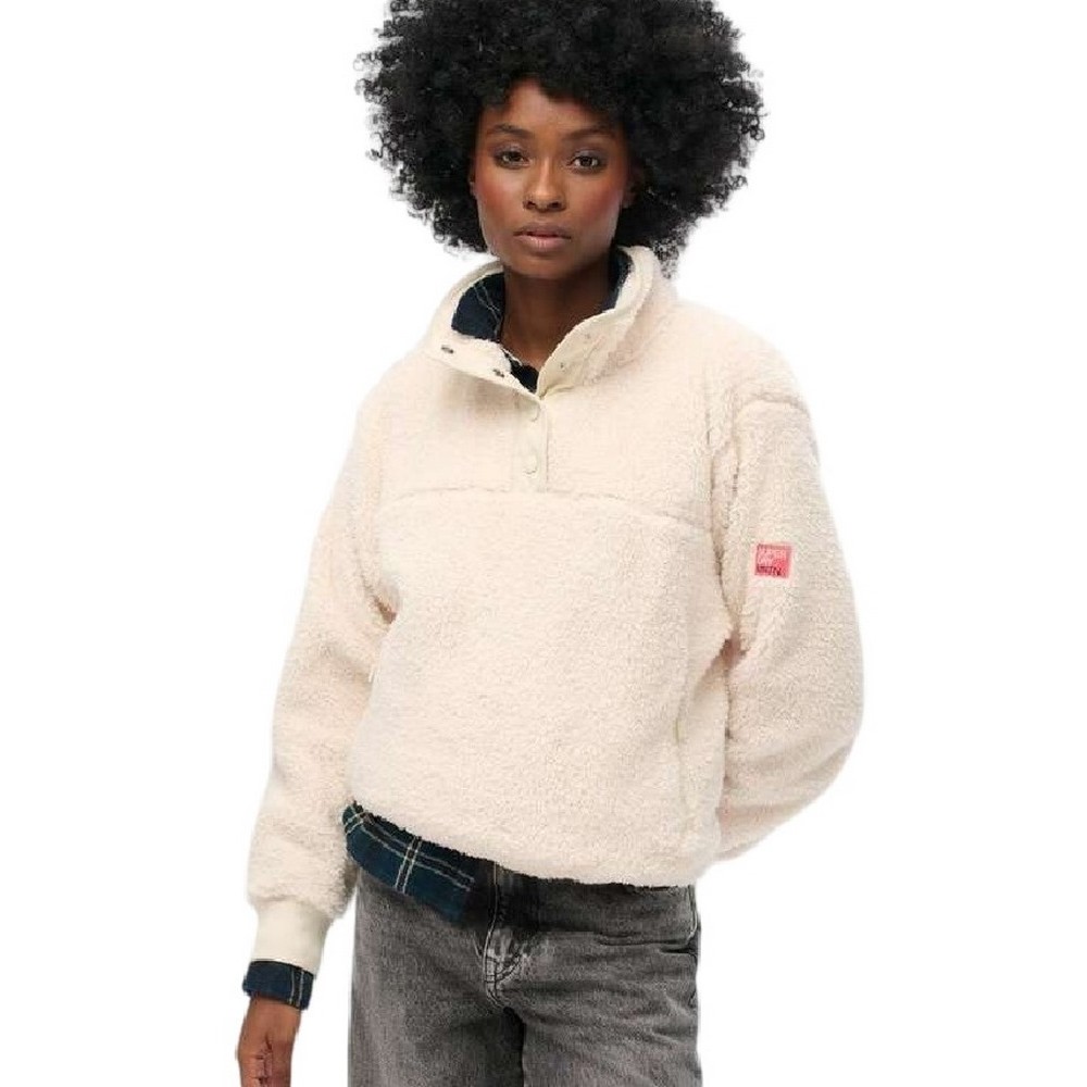 SUPERDRY D2 OVIN SUPER SOFT HENLEY ΜΠΛΟΥΖΑ ΓΥΝΑΙΚΕΙΑ OFF WHITE