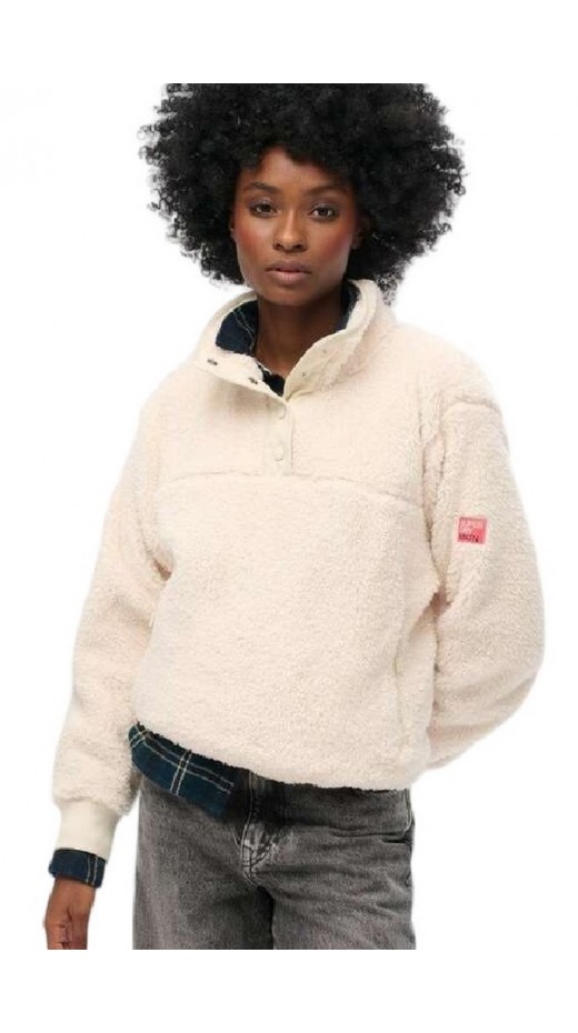 SUPERDRY D2 OVIN SUPER SOFT HENLEY ΜΠΛΟΥΖΑ ΓΥΝΑΙΚΕΙΑ OFF WHITE