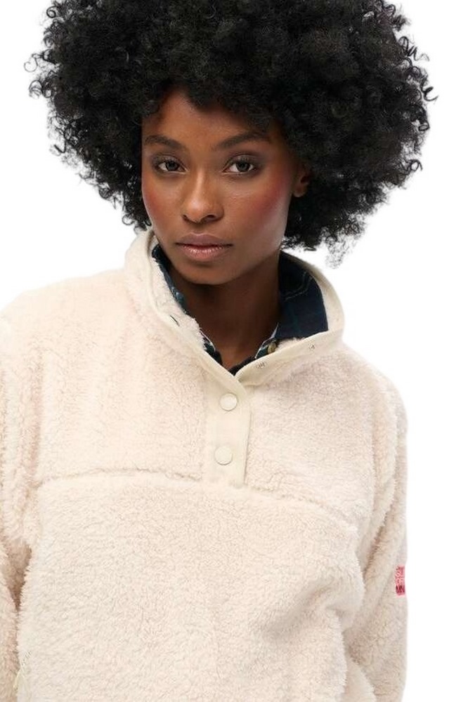 SUPERDRY D2 OVIN SUPER SOFT HENLEY ΜΠΛΟΥΖΑ ΓΥΝΑΙΚΕΙΑ OFF WHITE