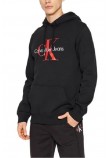 CALVIN KLEIN JEANS SEASONAL MONOGRAM REGULAR HOODIE ΜΠΛΟΥΖΑ ΦΟΥΤΕΡ ΑΝΔΡΙΚΗ BLACK