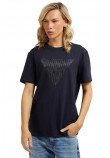 GUESS SHINY GEL TRIANGLE T-SHIRT ΜΠΛΟΥΖΑ ΑΝΔΡΙΚΗ NAVY