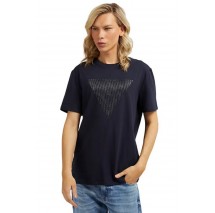 GUESS SHINY GEL TRIANGLE T-SHIRT ΜΠΛΟΥΖΑ ΑΝΔΡΙΚΗ NAVY