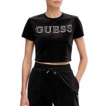 GUESS COUTURE CROP T-SHIRT ΜΠΛΟΥΖΑ ΓΥΝΑΙΚΕΙΑ BLACK