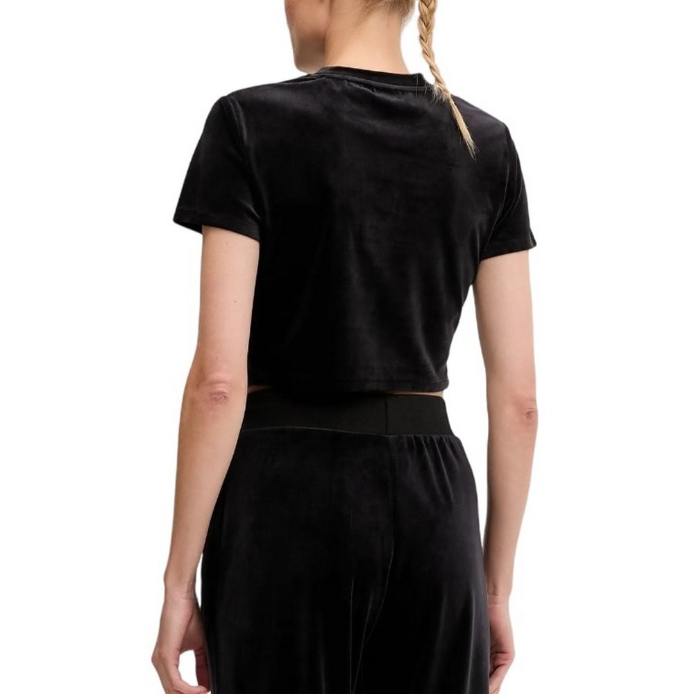 GUESS COUTURE CROP T-SHIRT ΜΠΛΟΥΖΑ ΓΥΝΑΙΚΕΙΑ BLACK