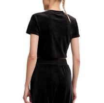 GUESS COUTURE CROP T-SHIRT ΜΠΛΟΥΖΑ ΓΥΝΑΙΚΕΙΑ BLACK