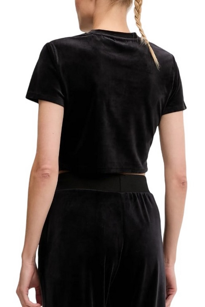 GUESS COUTURE CROP T-SHIRT ΜΠΛΟΥΖΑ ΓΥΝΑΙΚΕΙΑ BLACK