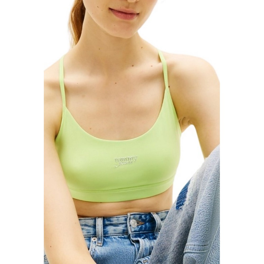 TOMMY JEANS SP CRP SILVER SCRIPT BRA ΤΟΠ ΓΥΝΑΙΚΕΙΟ LIME