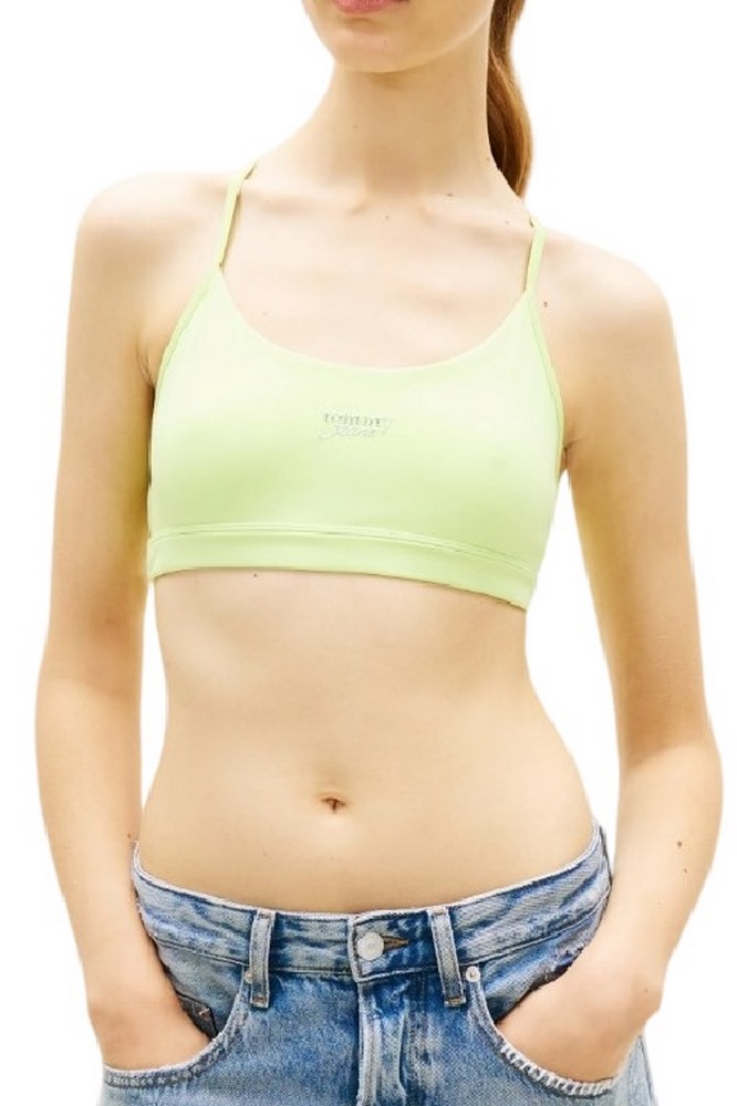 TOMMY JEANS SP CRP SILVER SCRIPT BRA ΤΟΠ ΓΥΝΑΙΚΕΙΟ LIME