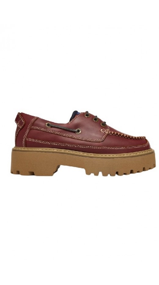 TOMMY JEANS ARCHIVE 01 BOAT SHOE LEATHER ΠΑΠΟΥΤΣΙ ΓΥΝΑΙΚΕΙΟ DARK BROWN