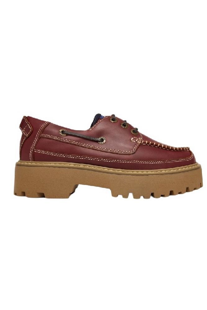 TOMMY JEANS ARCHIVE 01 BOAT SHOE LEATHER ΠΑΠΟΥΤΣΙ ΓΥΝΑΙΚΕΙΟ DARK BROWN