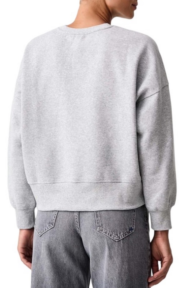 DKNY FLOCKED VARSITY LOGO SWEATSHIRT ΜΠΛΟΥΖΑ ΦΟΥΤΕΡ ΓΥΝΑΙΚΕΙΑ GREY