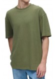 HUGO BOSS NUWAFFLE JERSEY T-SHIRT ΜΠΛΟΥΖΑ ΑΝΔΡΙΚΗ MILITARY GREEN