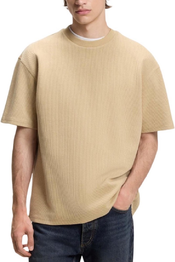 HUGO BOSS NUWAFFLE JERSEY T-SHIRT ΜΠΛΟΥΖΑ ΑΝΔΡΙΚΗ SAND