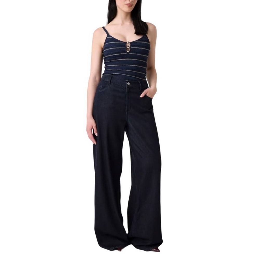 GUESS VN SCALLOP STRIPE EMERI LUR ΤΟΠ ΜΠΛΟΥΖΑ ΓΥΝΑΙΚΕΙΑ NAVY