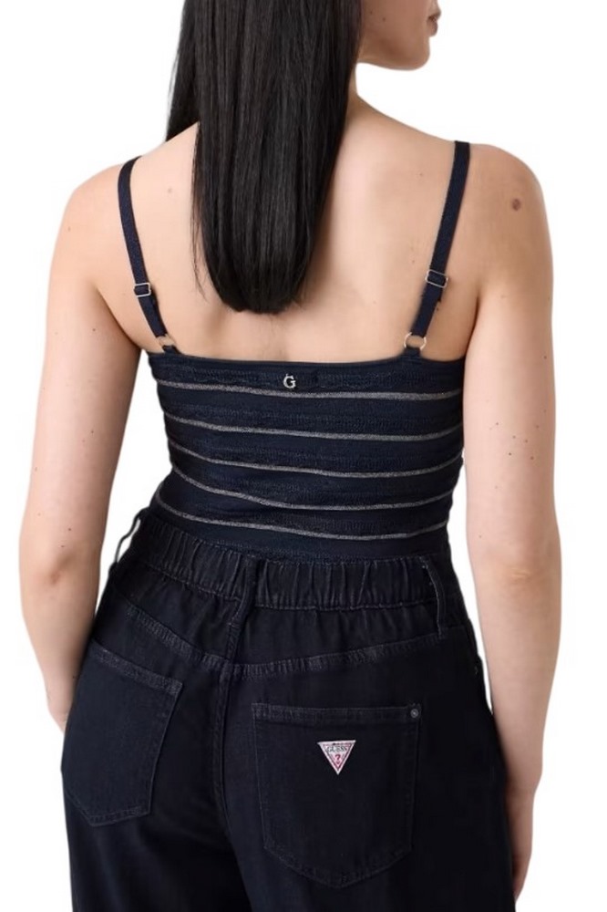 GUESS VN SCALLOP STRIPE EMERI LUR ΤΟΠ ΜΠΛΟΥΖΑ ΓΥΝΑΙΚΕΙΑ NAVY