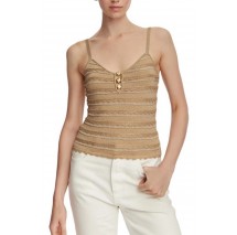 GUESS VN SCALLOP STRIPE EMERI LUR ΤΟΠ ΜΠΛΟΥΖΑ ΓΥΝΑΙΚΕΙΑ GOLD