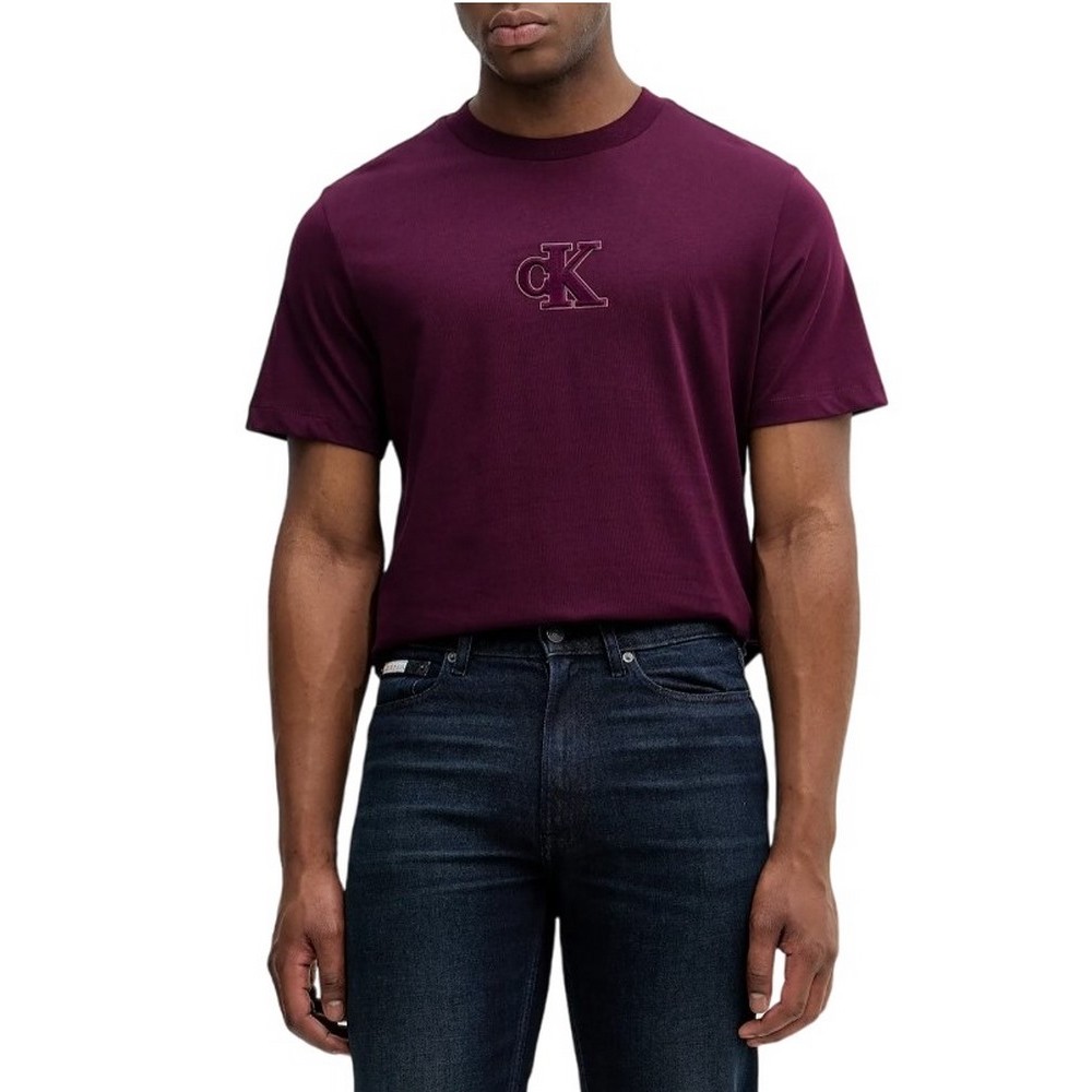 CALVIN KLEIN JEANS SS GIFT GIVING 20S EASY TEE T-SHIRT ΜΠΛΟΥΖΑ ΑΝΔΡΙΚΗ BORDEAUX