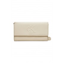 CALVIN KLEIN JEANS SCULPTED LONG FOLD STRAP DEBOSS ΠΟΡΤΟΦΟΛΙ ΓΥΝΑΙΚΕΙΟ ECRU