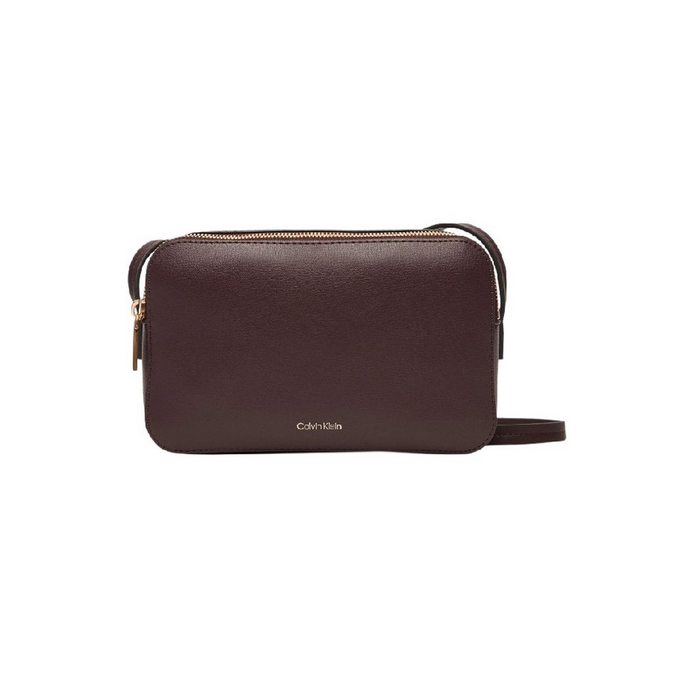 CALVIN KLEIN FOIL LOGO ELONGATED CAMERA BAG ΤΣΑΝΤΑ ΓΥΝΑΙΚΕΙΑ BORDEAUX