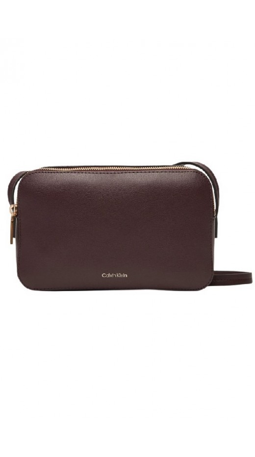 CALVIN KLEIN FOIL LOGO ELONGATED CAMERA BAG ΤΣΑΝΤΑ ΓΥΝΑΙΚΕΙΑ BORDEAUX