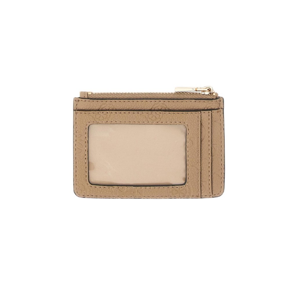 GUESS ELLA LOGO SLG CREDIT CARD CASE ΠΟΡΤΟΦΟΛΙ ΓΥΝΑΙΚΕΙΟ BEIGE