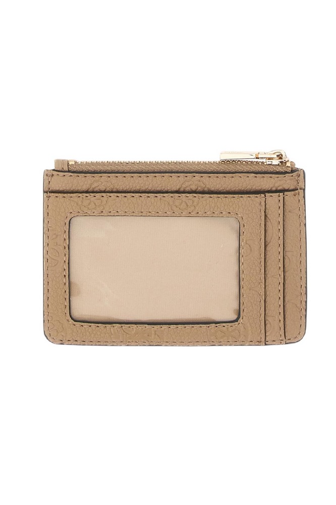 GUESS ELLA LOGO SLG CREDIT CARD CASE ΠΟΡΤΟΦΟΛΙ ΓΥΝΑΙΚΕΙΟ BEIGE