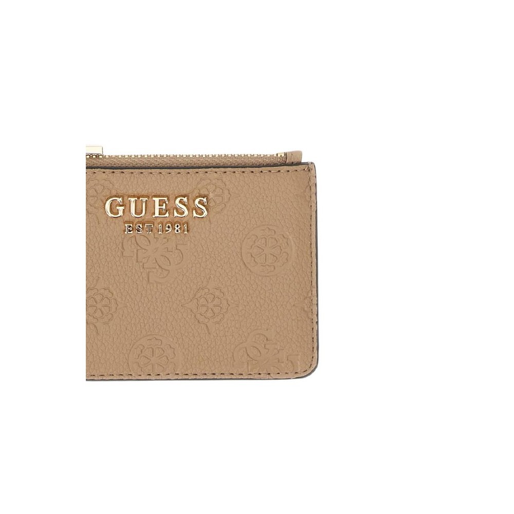 GUESS ELLA LOGO SLG CREDIT CARD CASE ΠΟΡΤΟΦΟΛΙ ΓΥΝΑΙΚΕΙΟ BEIGE