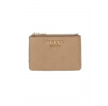 GUESS ELLA LOGO SLG CREDIT CARD CASE ΠΟΡΤΟΦΟΛΙ ΓΥΝΑΙΚΕΙΟ BEIGE