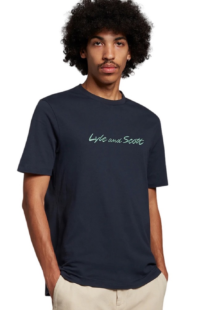 LYLE & SCOTT VINTAGE SCRIPT EMBROIDERY T-SHIRT ΜΠΛΟΥΖΑ ΑΝΔΡΙΚΗ NAVY